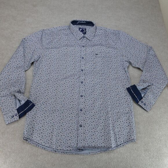 Twills Button Up Shirt Mens XXL Long Sleeve Geometric - Picture 5 of 14